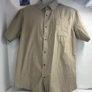 Magpul XL snap down short sleeve shirt green grid pattern.